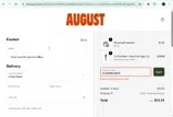 August Club coupon verification screenshot