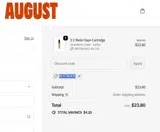 August Club coupon verification screenshot