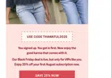 THANKFUL2025 coupon verification screenshot