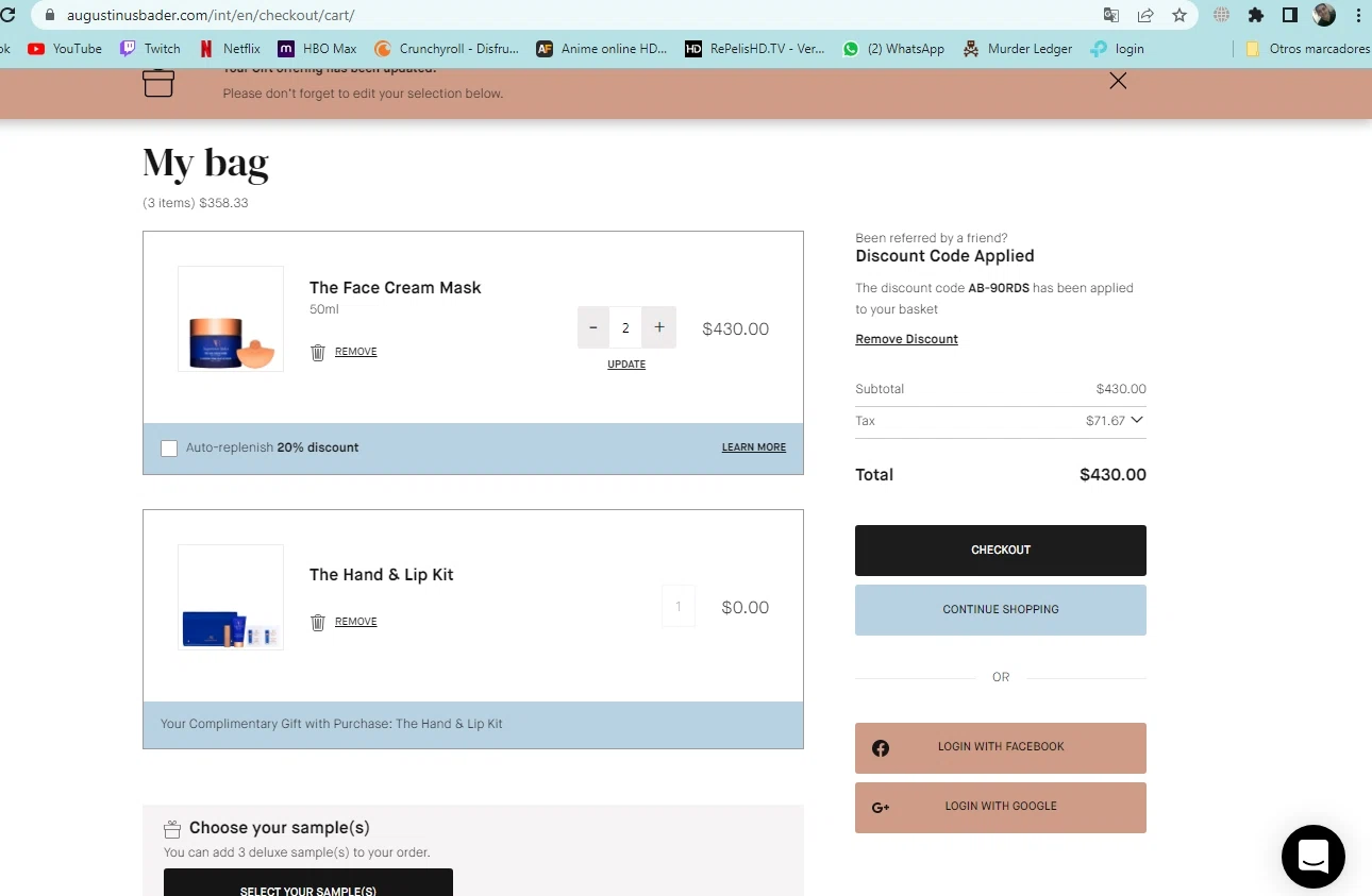how to use Augustinus Bader coupons