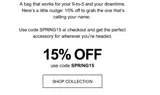 SPRING15 coupon verification screenshot