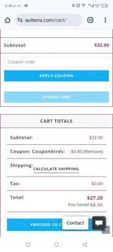 couponbirds coupon verification screenshot