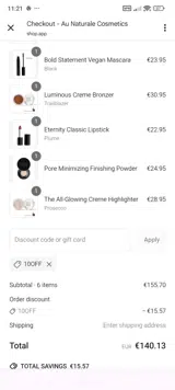 10OFF coupon verification screenshot