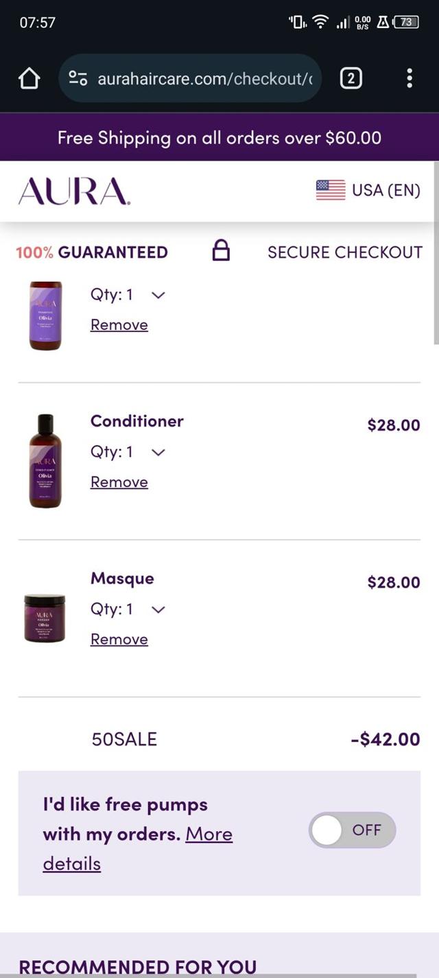 Aura checkout page showing Aura discount code box | Screenshot taken by SimplyCodes community member on Apr 10, 2024