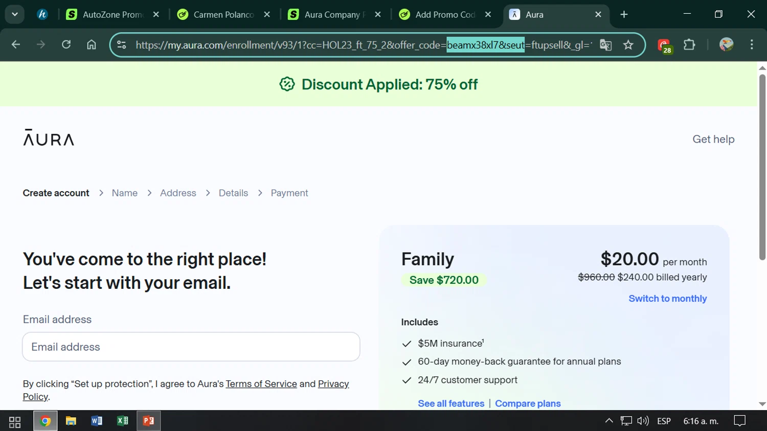 Aura Company promo code screenshot showing code beamx38xl7&seut applied at Aura Company checkout page. Uploaded by SimplyCodes community member ESTHER3121 on Nov 28, 2025