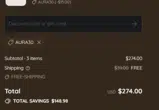 AURA30 coupon verification screenshot