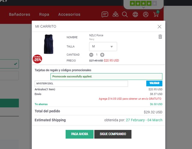 AussieBum checkout page showing AussieBum promo code box | Screenshot taken by SimplyCodes community member on Feb 22, 2025