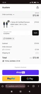 EUGENIA coupon verification screenshot