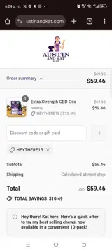 Heythere15 coupon verification screenshot