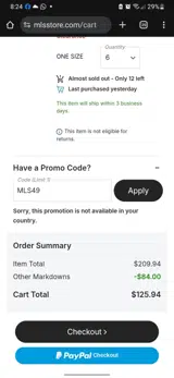 MLS49 coupon verification screenshot
