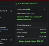 Austin FC coupon verification screenshot