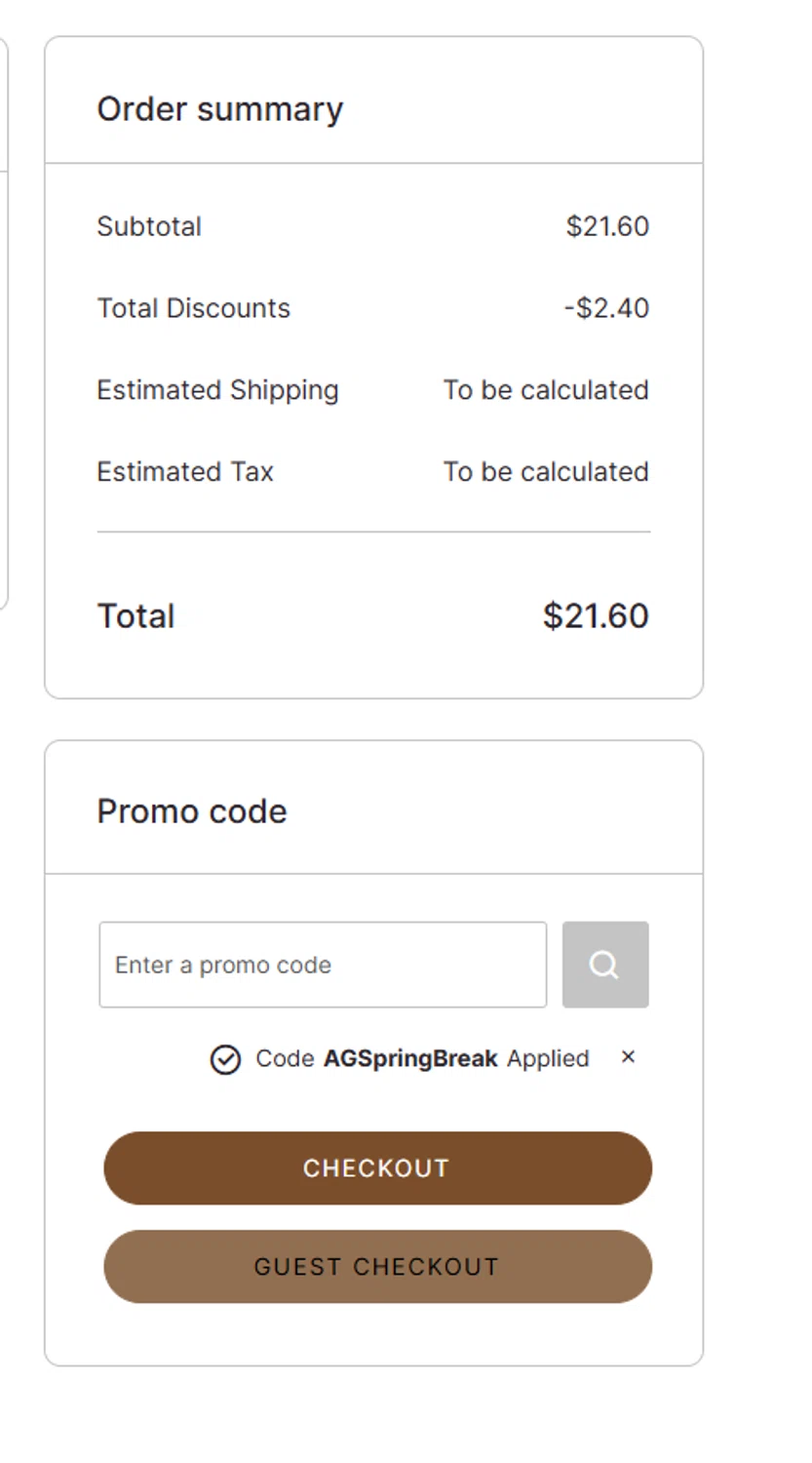 Australian Gold checkout page showing Australian Gold promo code box | Screenshot taken by SimplyCodes community member on Sep 25, 2024