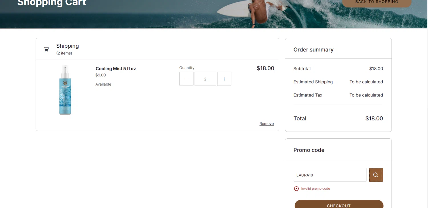 Australian Gold promo code screenshot showing code LAURA10 applied at Australian Gold checkout page. Uploaded by SimplyCodes community member dimitriv on Feb 14, 2025