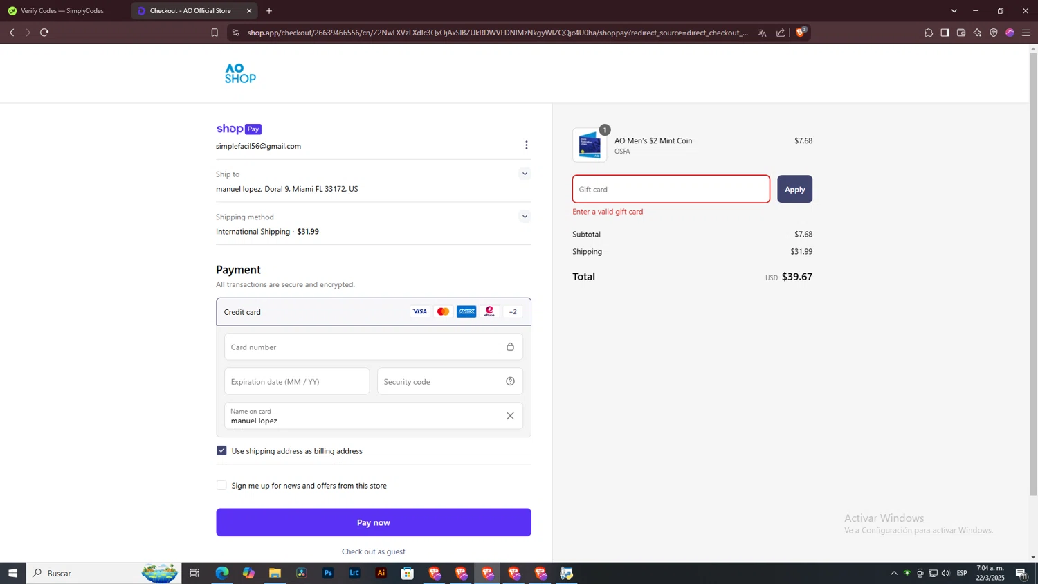 Australian Open Shop discount code screenshot showing code 30OFF applied at Australian Open Shop checkout page. Uploaded by SimplyCodes community member ArtPOPO on Mar 22, 2025