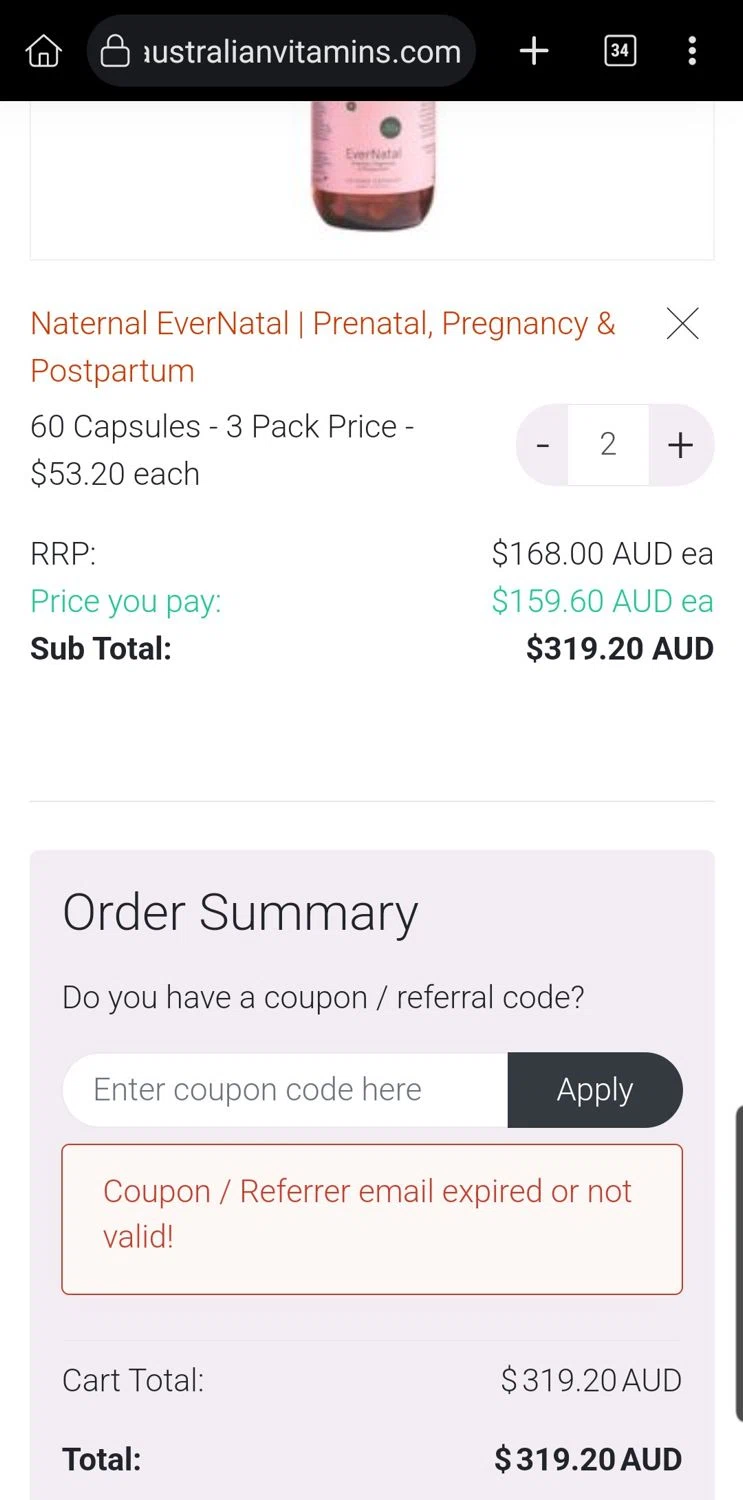 AustralianVitamins.com coupon code screenshot showing code FLASH10 applied at AustralianVitamins.com checkout page. Uploaded by SimplyCodes community member Carloslvz on Oct 23, 2025