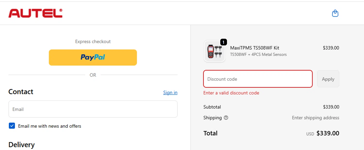 Autel discount code screenshot showing code trendsould applied at Autel checkout page. Uploaded by SimplyCodes community member eudorasuarez on Sep 25, 2025