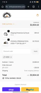 IG$50 coupon verification screenshot
