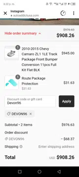 Devon96 coupon verification screenshot