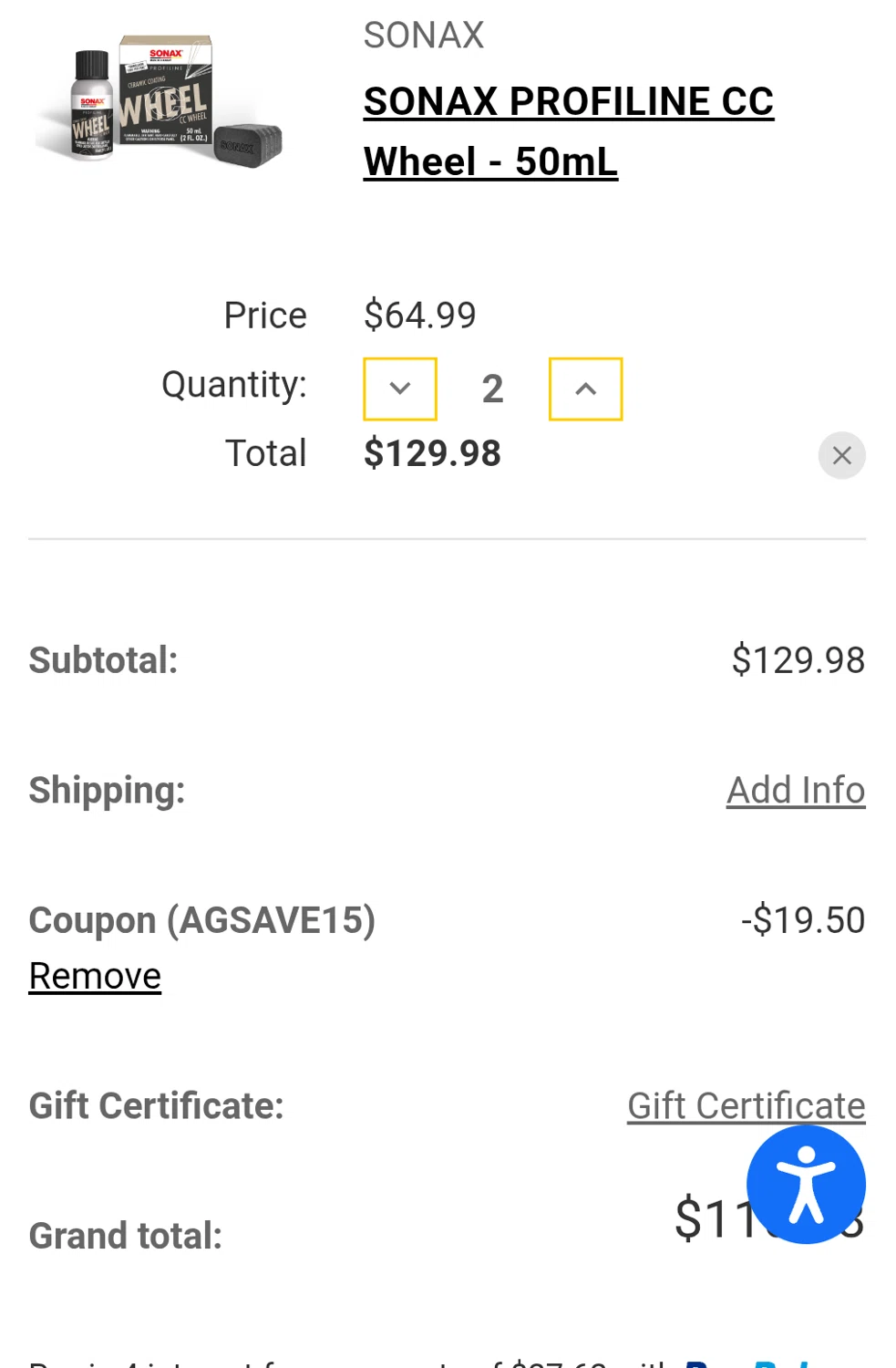 Autogeek promo code screenshot showing code AGSAVE15 applied at Autogeek checkout page. Uploaded by SimplyCodes community member chepipro on Jun 3, 2026