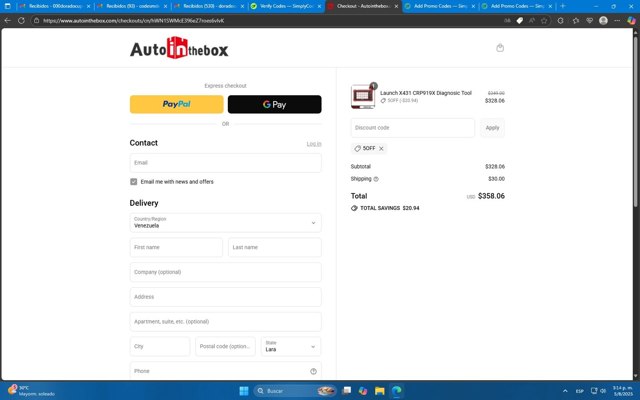AutoInTheBox checkout page showing AutoInTheBox discount code box | Screenshot taken by SimplyCodes community member on Aug 5, 2025