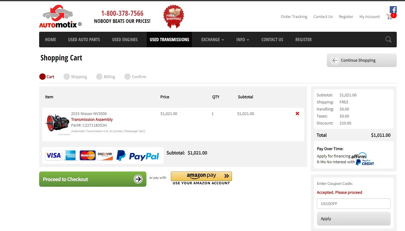 where to use Automotix promo code box