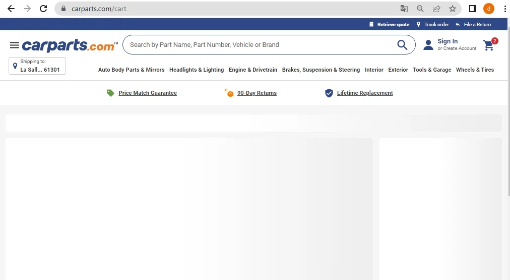 Auto Parts Train checkout page showing Auto Parts Train promo code box | Screenshot taken by SimplyCodes community member on Jan 31, 2023