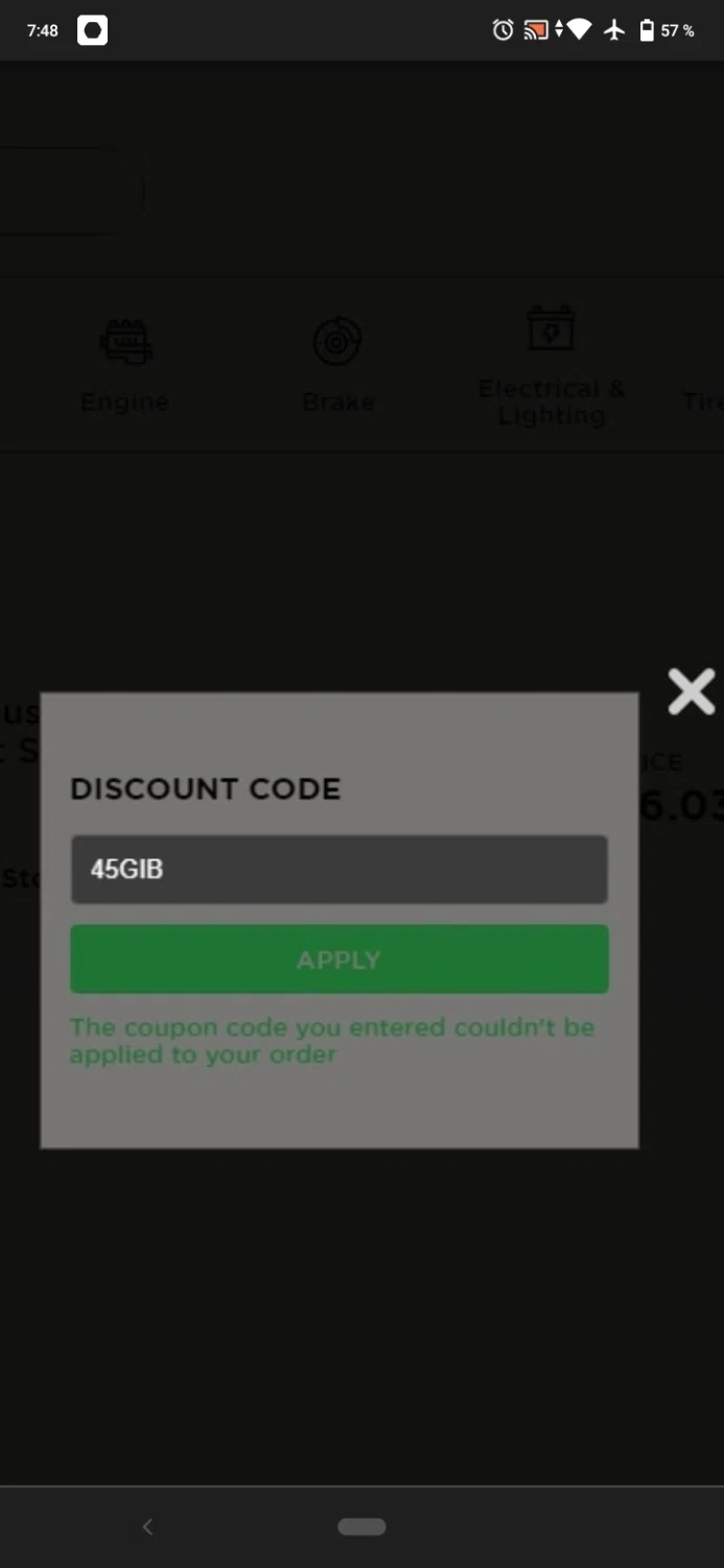 where to use Prime Choice Auto Parts promo code box