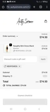 AUTTY SIMONE coupon verification screenshot