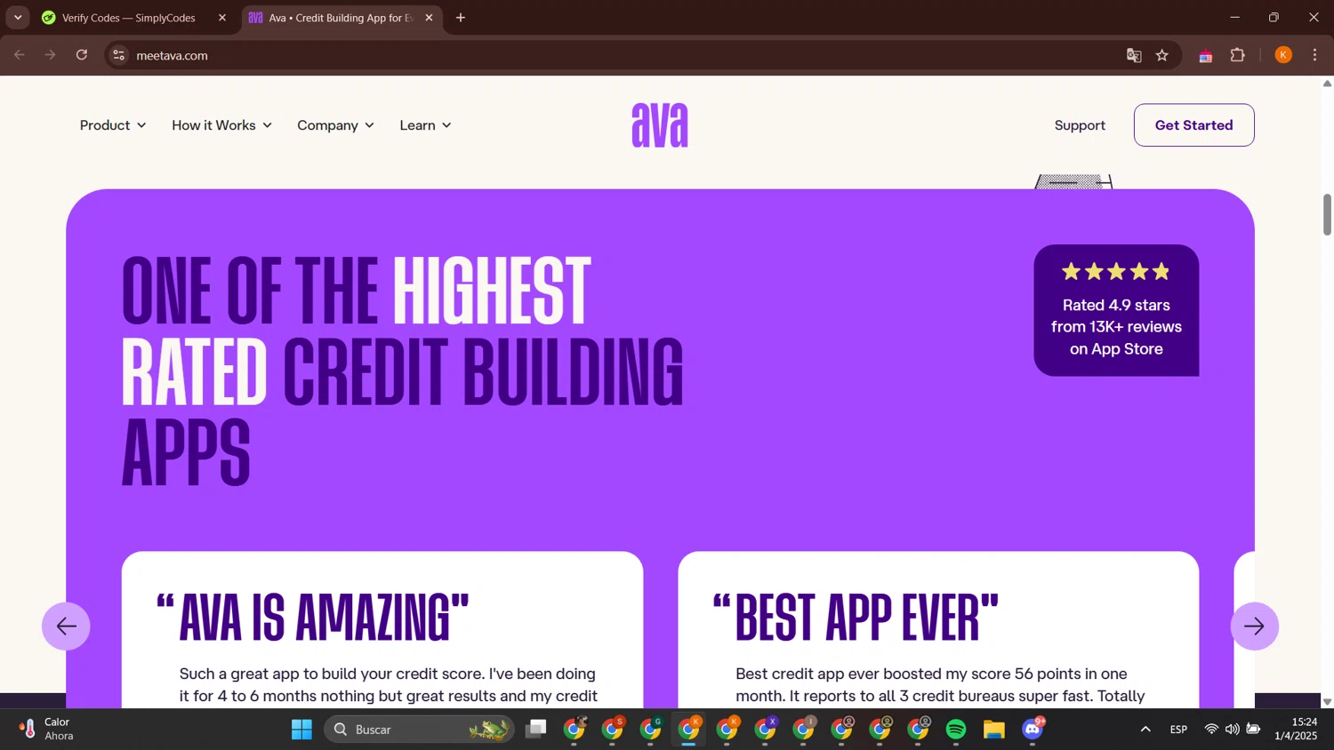 Ava Finance promo code screenshot showing code THANKS applied at Ava Finance checkout page. Uploaded by SimplyCodes community member BonusCurator3058 on Apr 1, 2025