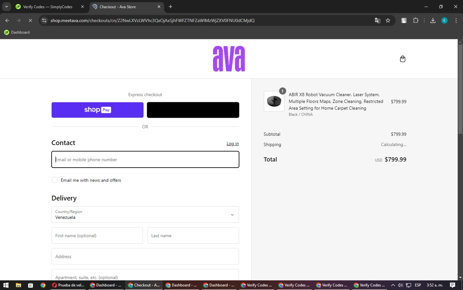 Ava Finance checkout page showing Ava Finance promo code box | Screenshot taken by SimplyCodes community member on Sep 23, 2024