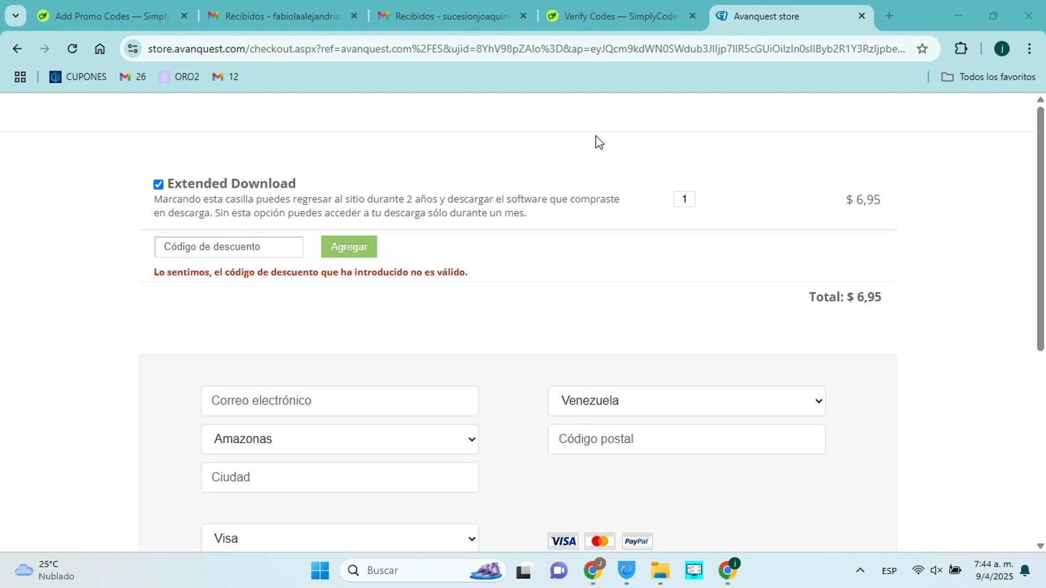 Avanquest Software promo code screenshot showing code SAVEOVER40% applied at Avanquest Software checkout page. Uploaded by SimplyCodes community member jorgejavierherrera on Apr 9, 2025