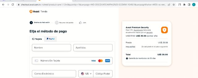 Avast checkout page showing Avast coupon code box | Screenshot taken by SimplyCodes community member on Jun 25, 2023
