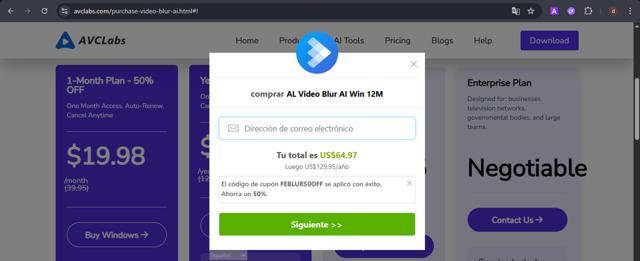 AVCLabs checkout page showing AVCLabs promo code box | Screenshot taken by SimplyCodes community member on Aug 4, 2025