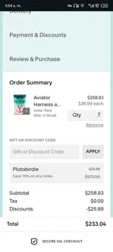 plutobirdie coupon verification screenshot