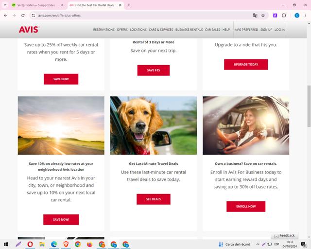 Avis checkout page showing Avis coupon code box | Screenshot taken by SimplyCodes community member on Oct 4, 2024