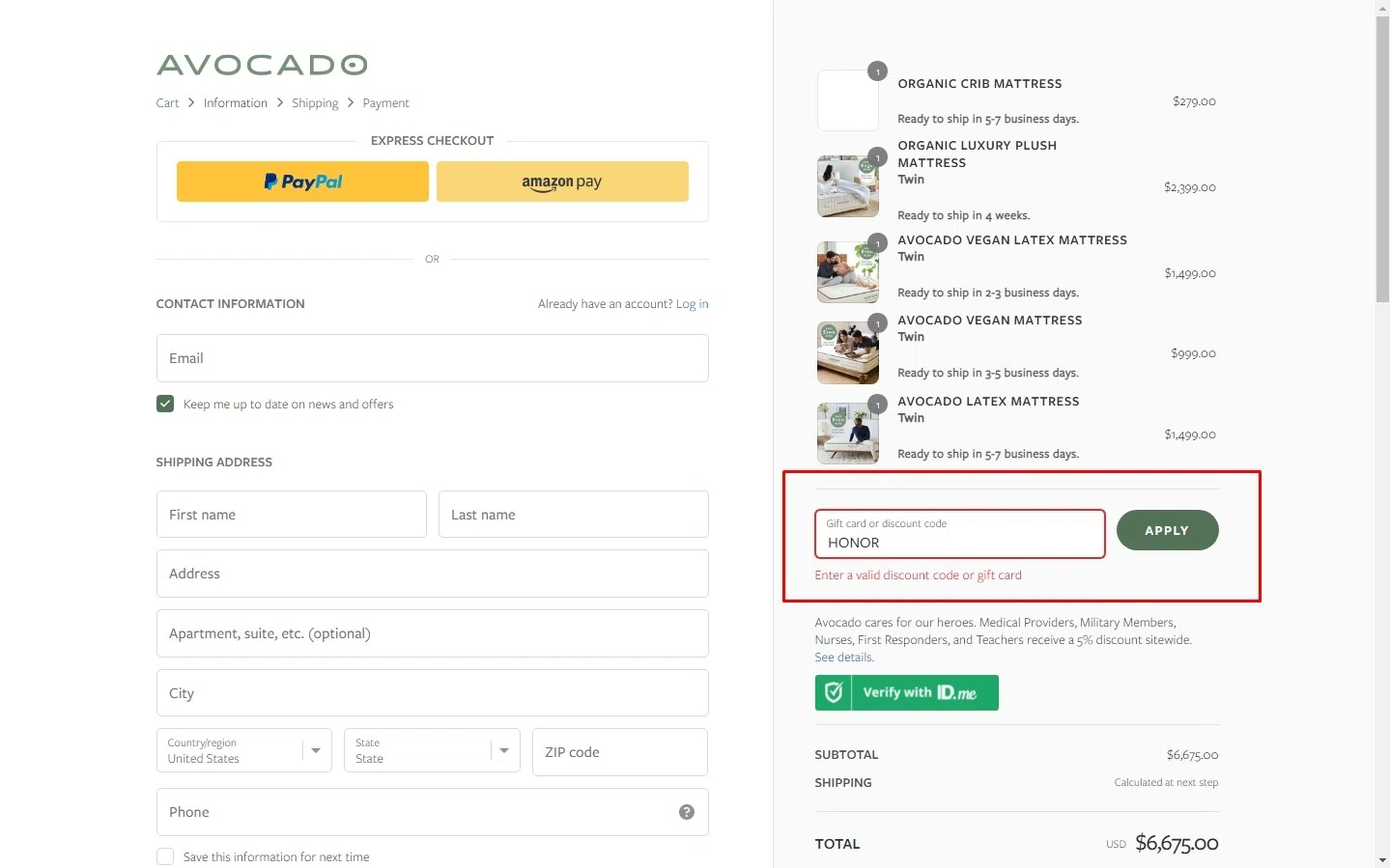 how to use Avocado Mattress coupons