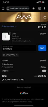 SAVEMORE coupon verification screenshot