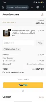Awandeehome coupon verification screenshot