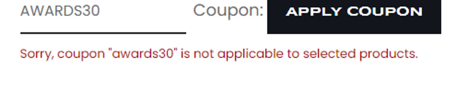 Award Decals coupon code screenshot showing code AWARDS30 applied at Award Decals checkout page. Uploaded by SimplyCodes community member PromoScout874 on Dec 3, 2025