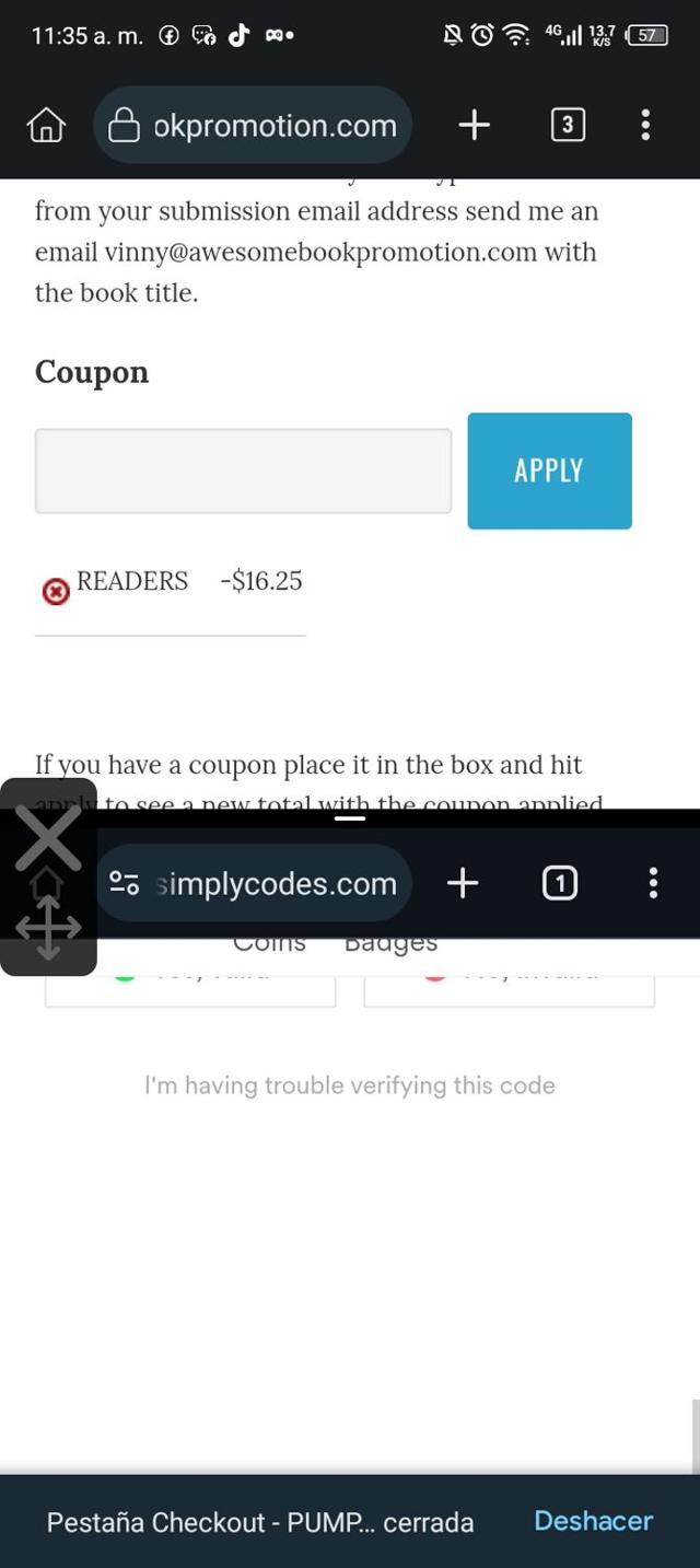 AWeber checkout page showing AWeber promo code box | Screenshot taken by SimplyCodes community member on Sep 23, 2024