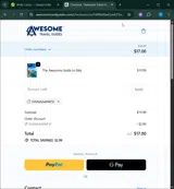 Awesome Travel Guides coupon verification screenshot