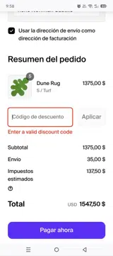 JONAS20 coupon verification screenshot