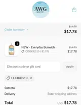 cookies10 coupon verification screenshot