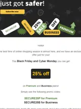 SECURE25B coupon verification screenshot