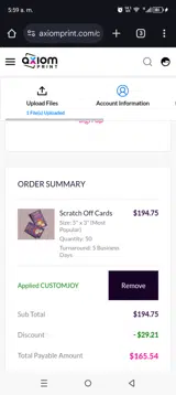 Customjoy coupon verification screenshot