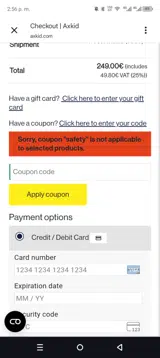 safety coupon verification screenshot