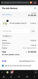 AXLE10 coupon verification screenshot