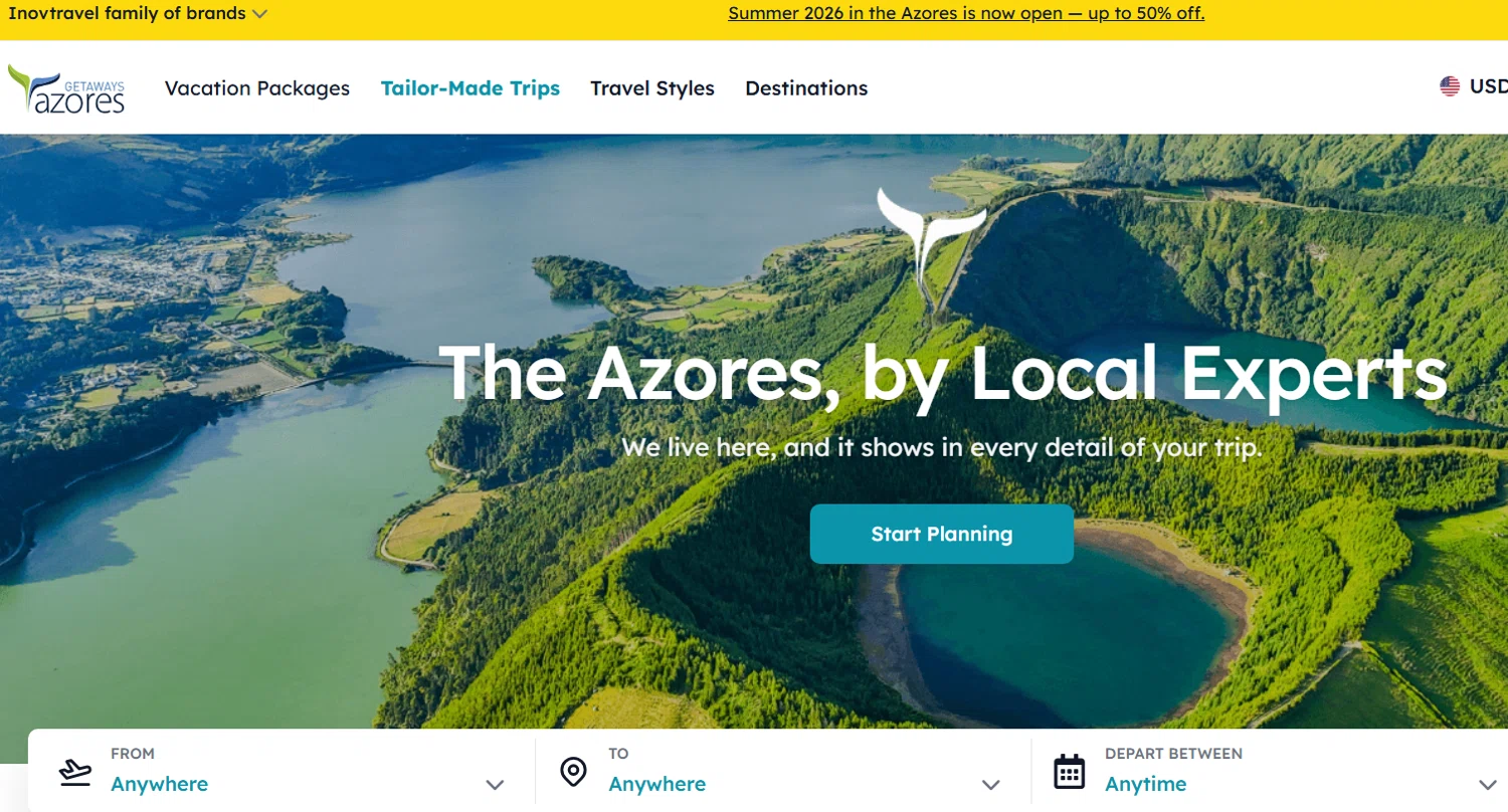 Azores Getaways promo code screenshot showing code 12023 applied at Azores Getaways checkout page. Uploaded by SimplyCodes community member ShrewdHunter3220 on Jan 24, 2026