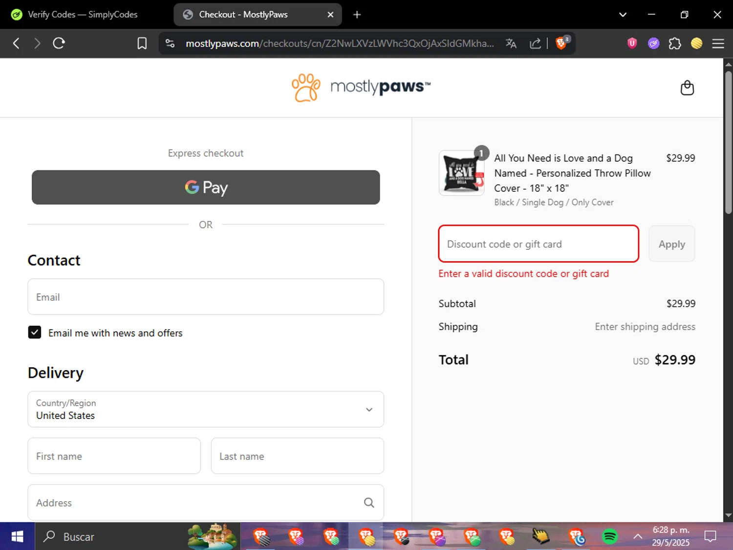 Aztec Candle and Soap Making Supplies checkout page showing Aztec Candle and Soap Making Supplies promo code box | Screenshot taken by SimplyCodes community member on May 31, 2025