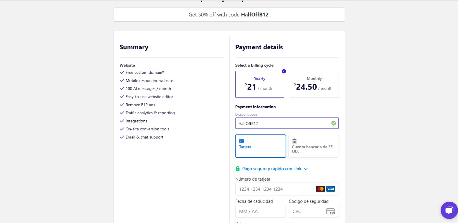 B12 promo code screenshot showing code HalfOffB12 applied at B12 checkout page. Uploaded by SimplyCodes community member TOTONEROFL on Nov 12, 2025